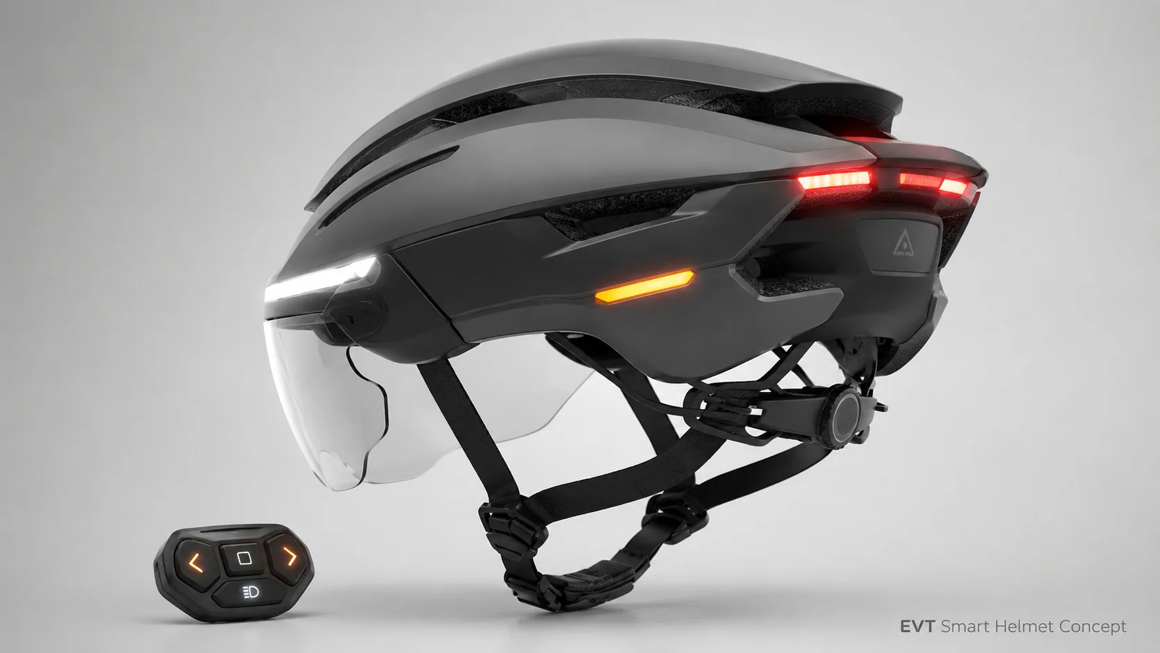 EVT Smart Helmet concept with wireless remote control.